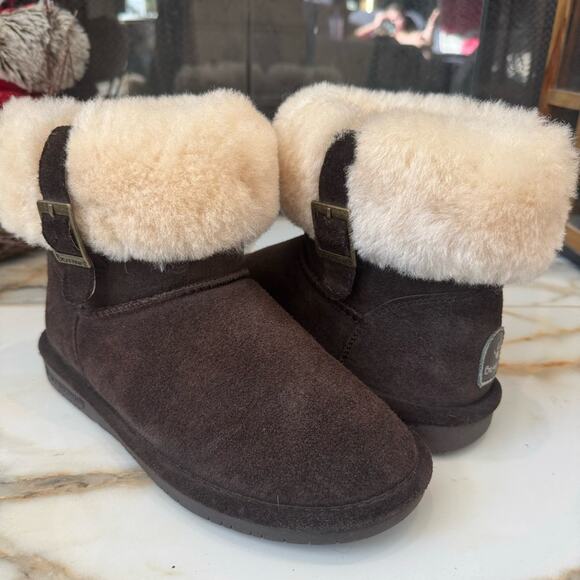 BEARPAW Women’s Abby Shearling Suede Ankle Boots Sheepskin/Wool Lining | Size 7 - Picture 1 of 10